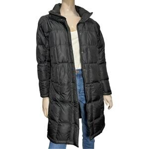 The North Face Size M Black 600 Fill Goose Down Quilted Puffer Long Jacket Coat